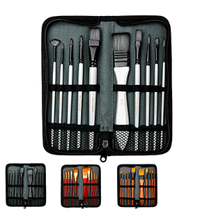 10 Pieces Paint Brush Set With Carrying Case