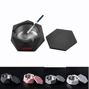 Stainless Steel Concrete Ashtray with Lid