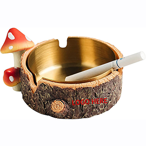 Cute Mushroom Ashtray with Stainless Steel Tray for Cigarette